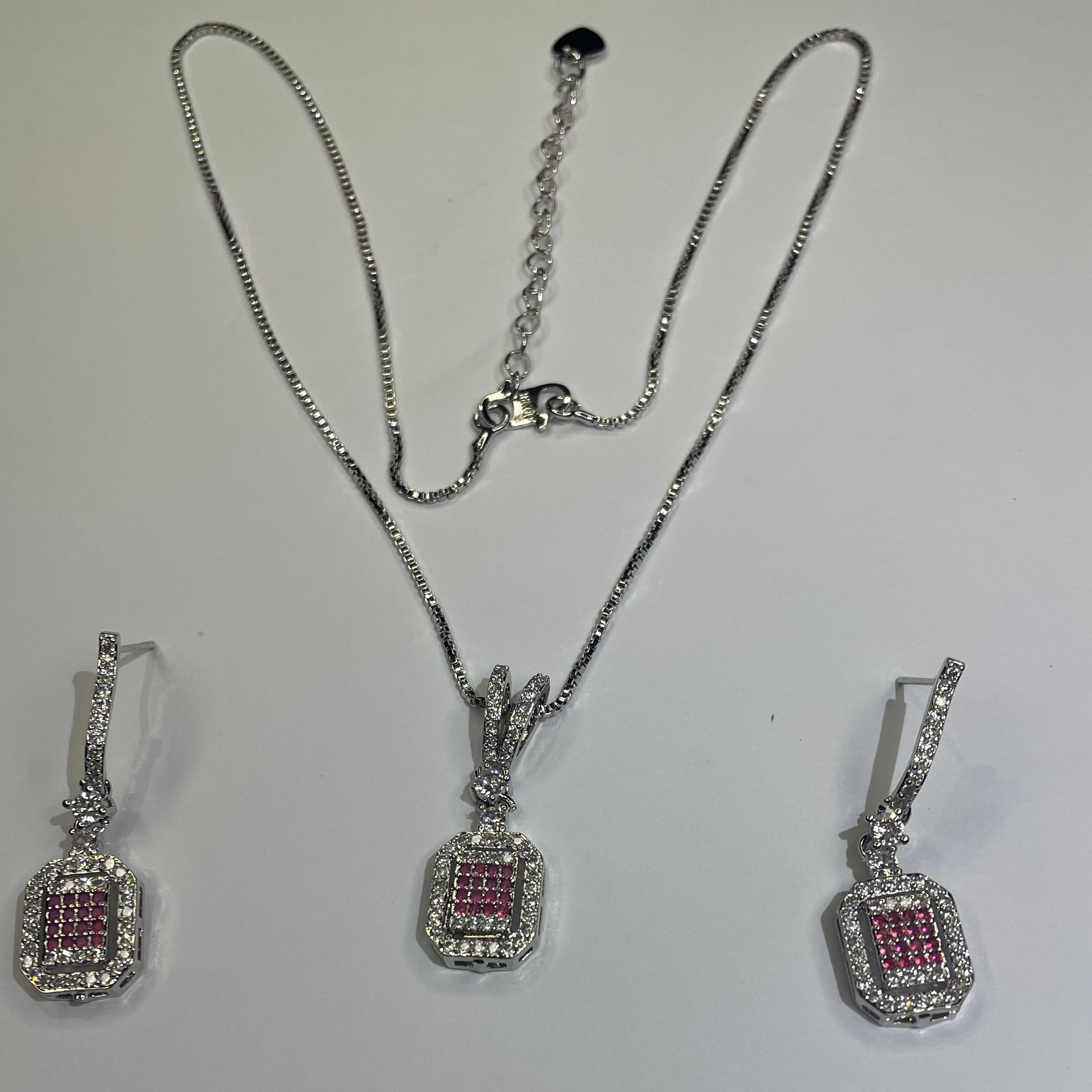 Luxury Ruby Crystal Necklace Set