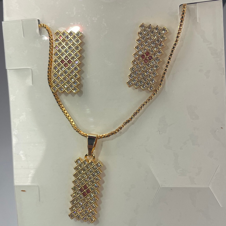 Luxury Crystal Bar Necklace Set