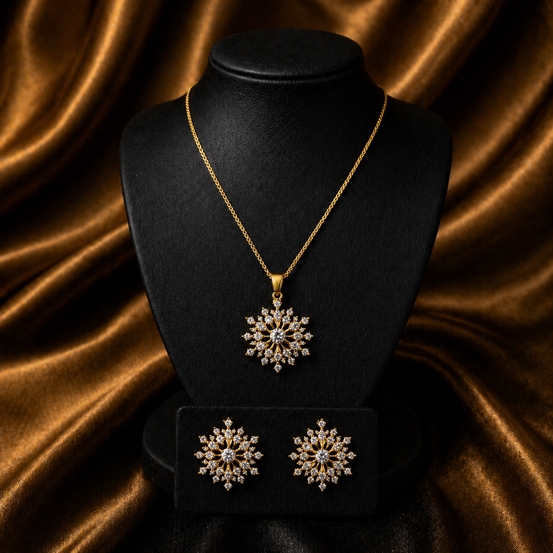 Luxury Crystal Snowflake Necklace Set