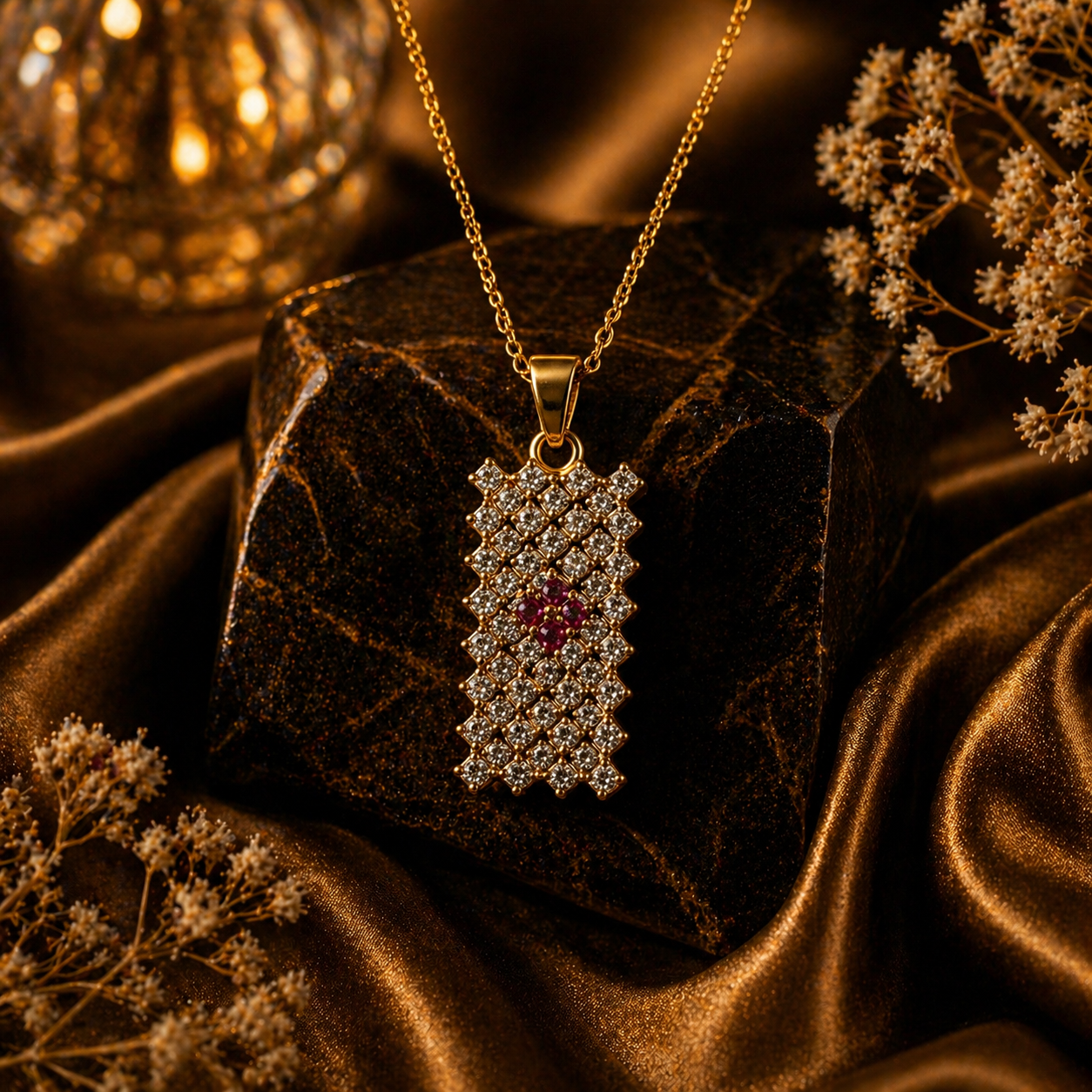 Luxury Crystal Bar Necklace Set
