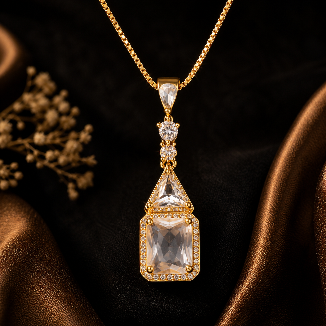 Luxury Crystal Drop Necklace Set