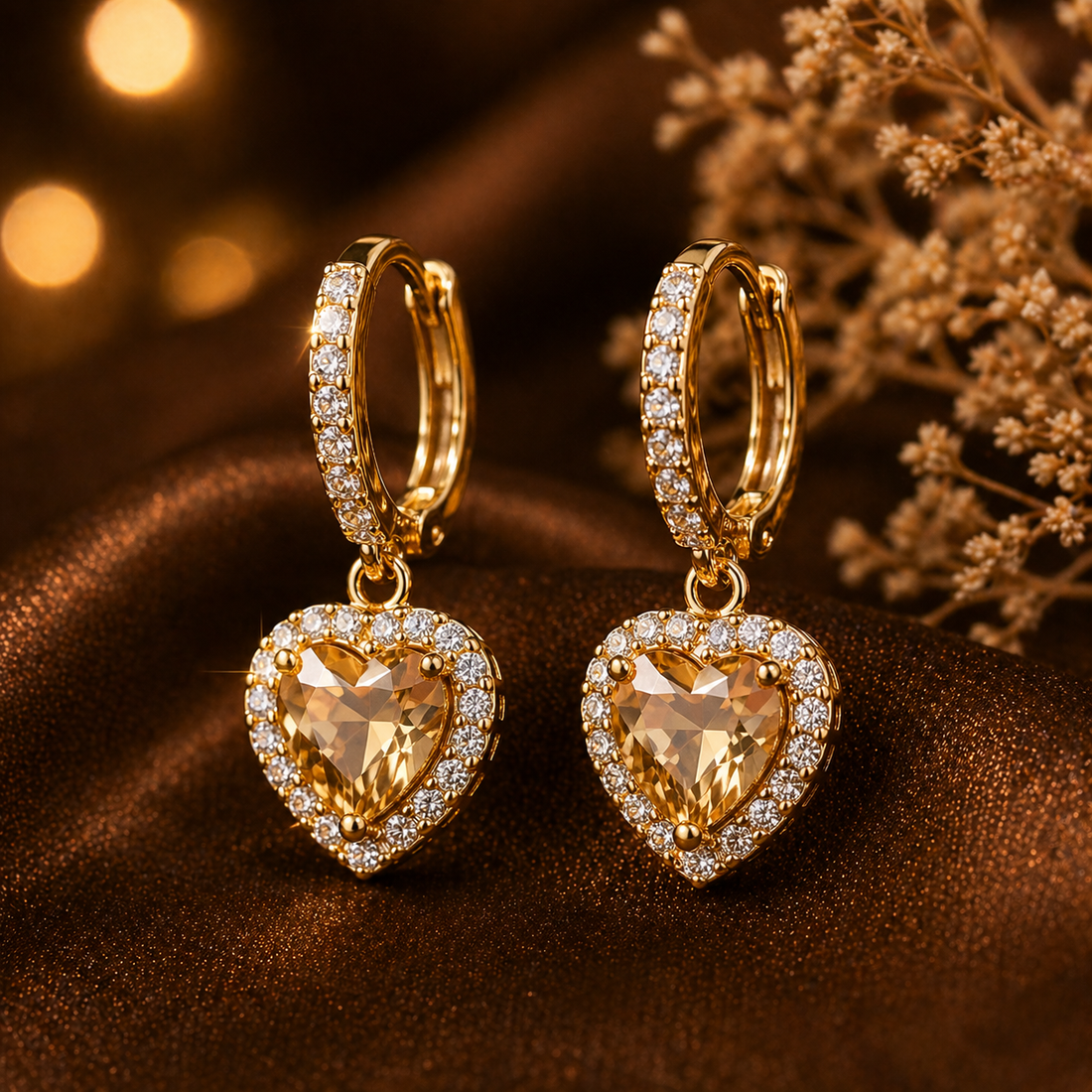 Luxury Golden Crystal Jewelry Set