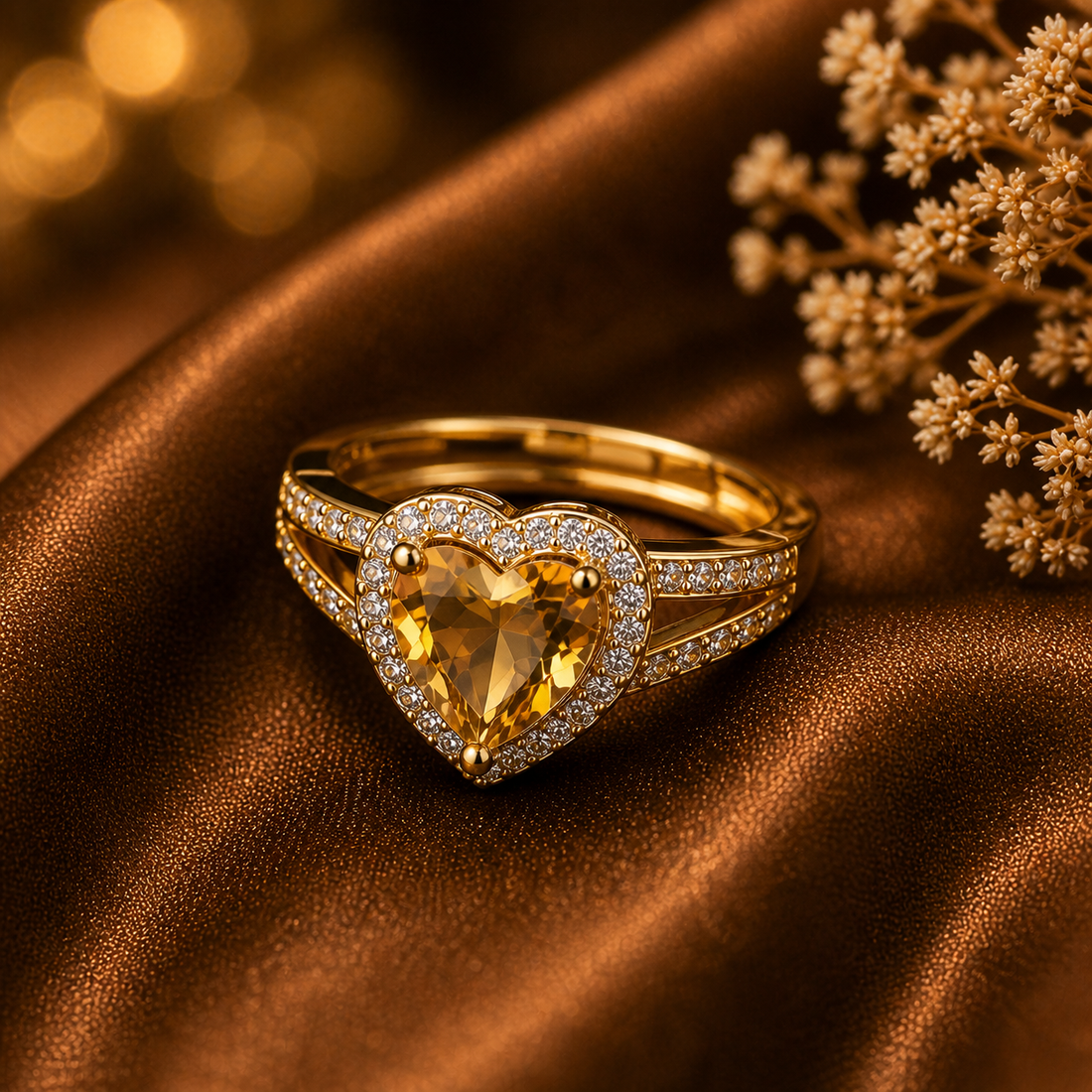 Luxury Golden Crystal Jewelry Set
