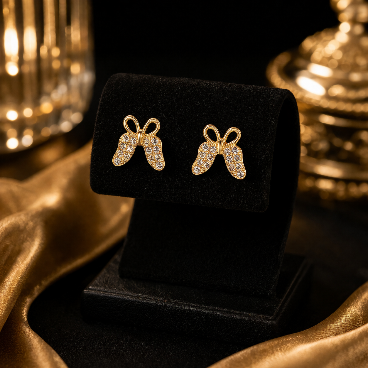 Luxury Butterfly Crystal Stud Earrings