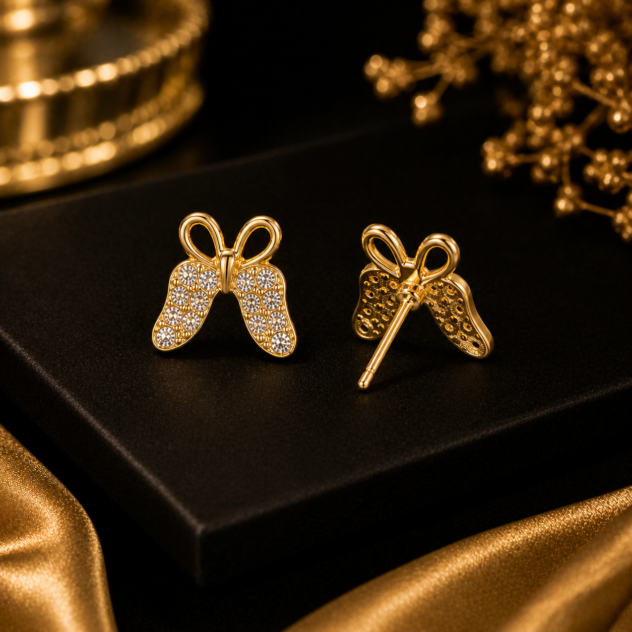 Luxury Butterfly Crystal Stud Earrings