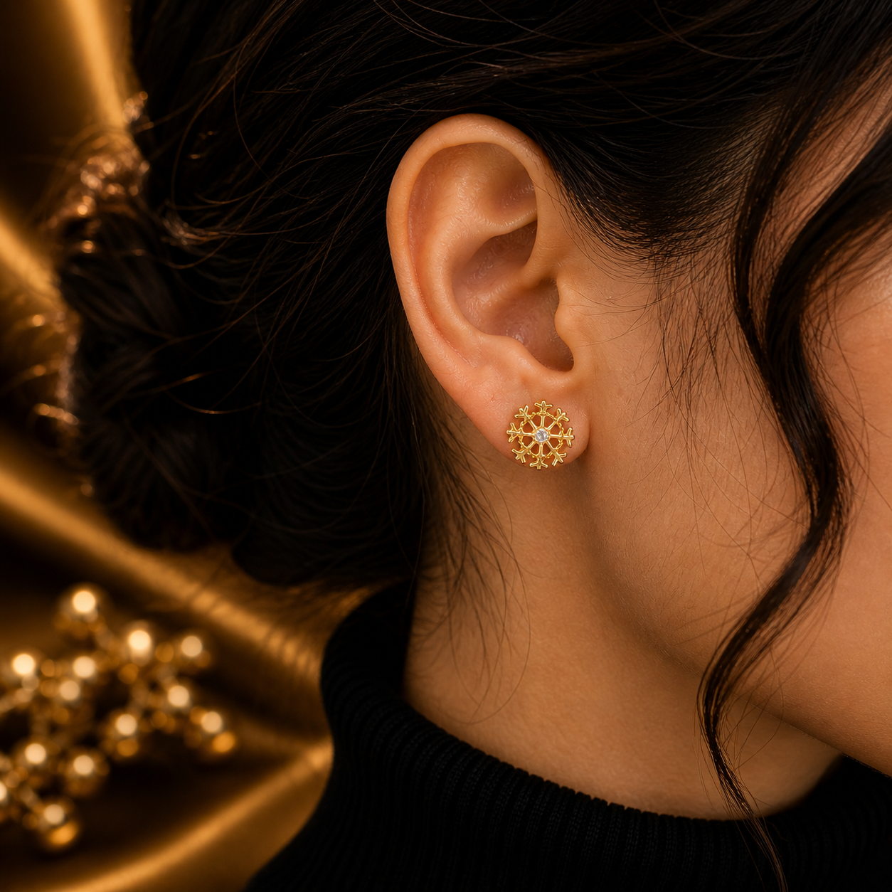 Luxury Snowflake Stud Earrings