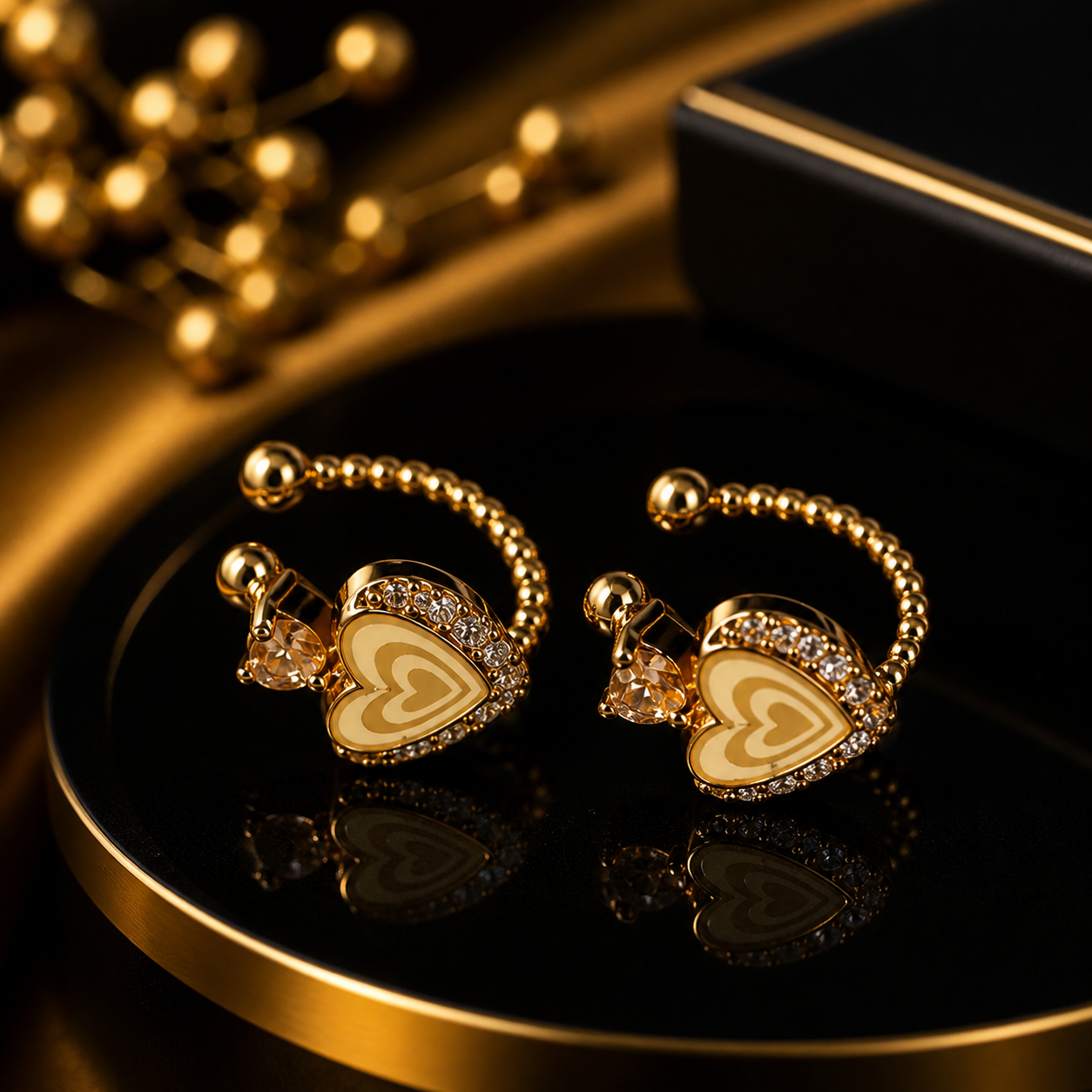 Luxury Heart Crystal Earrings