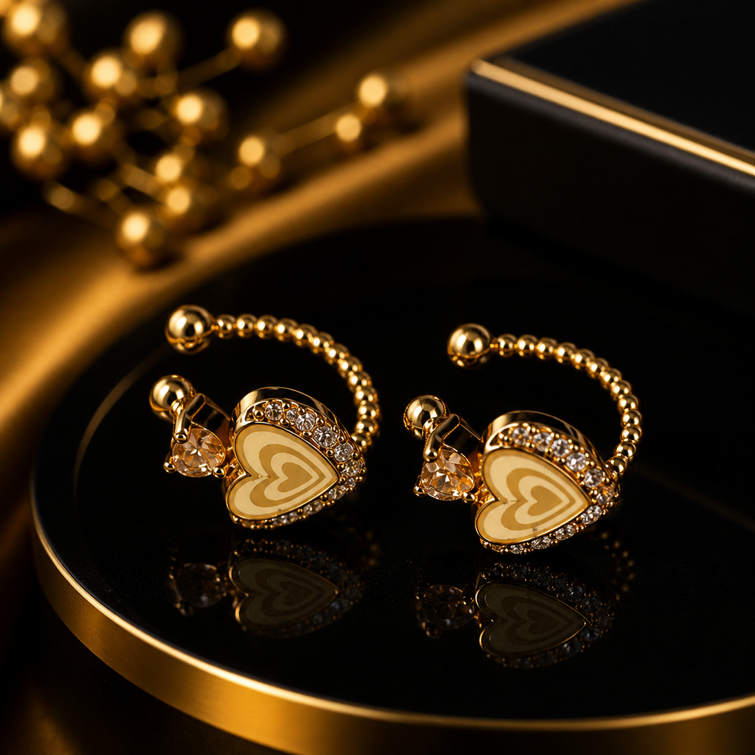 Luxury Heart Crystal Earrings