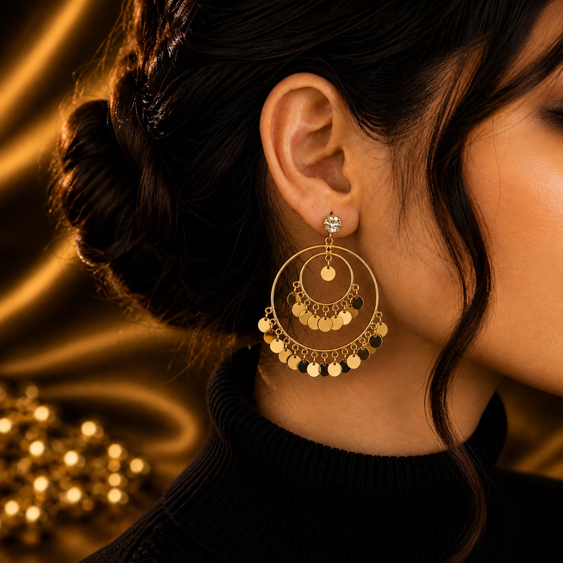 Luxury Coin Hoop Earrings