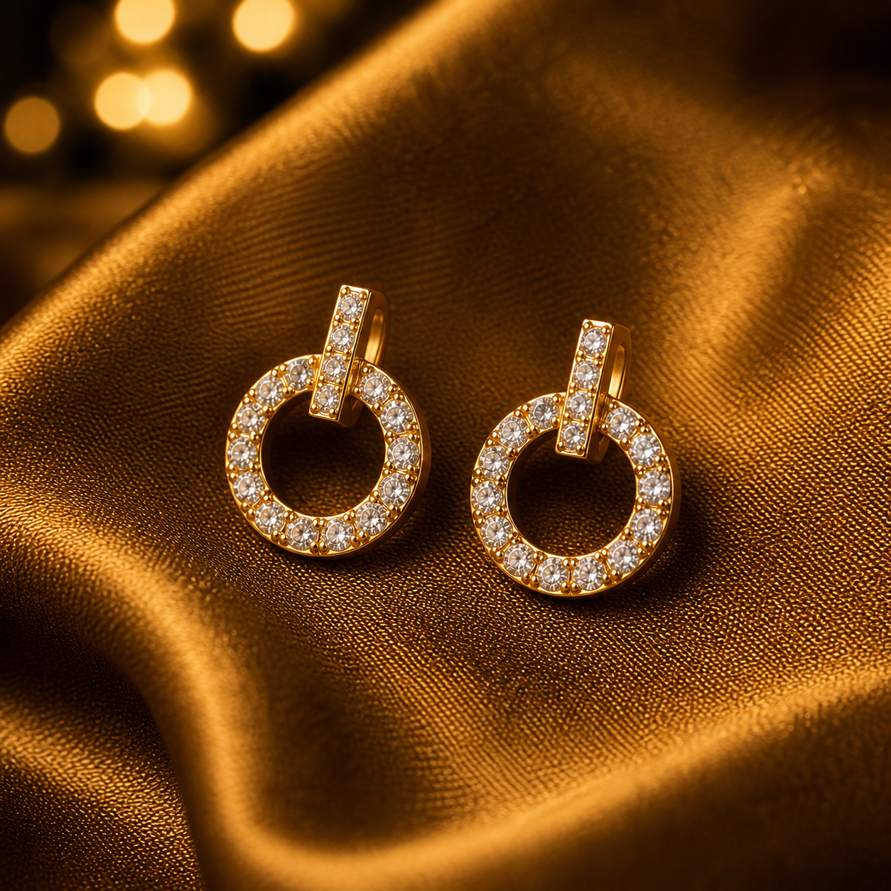 Luxury Crystal Circle Stud Earrings