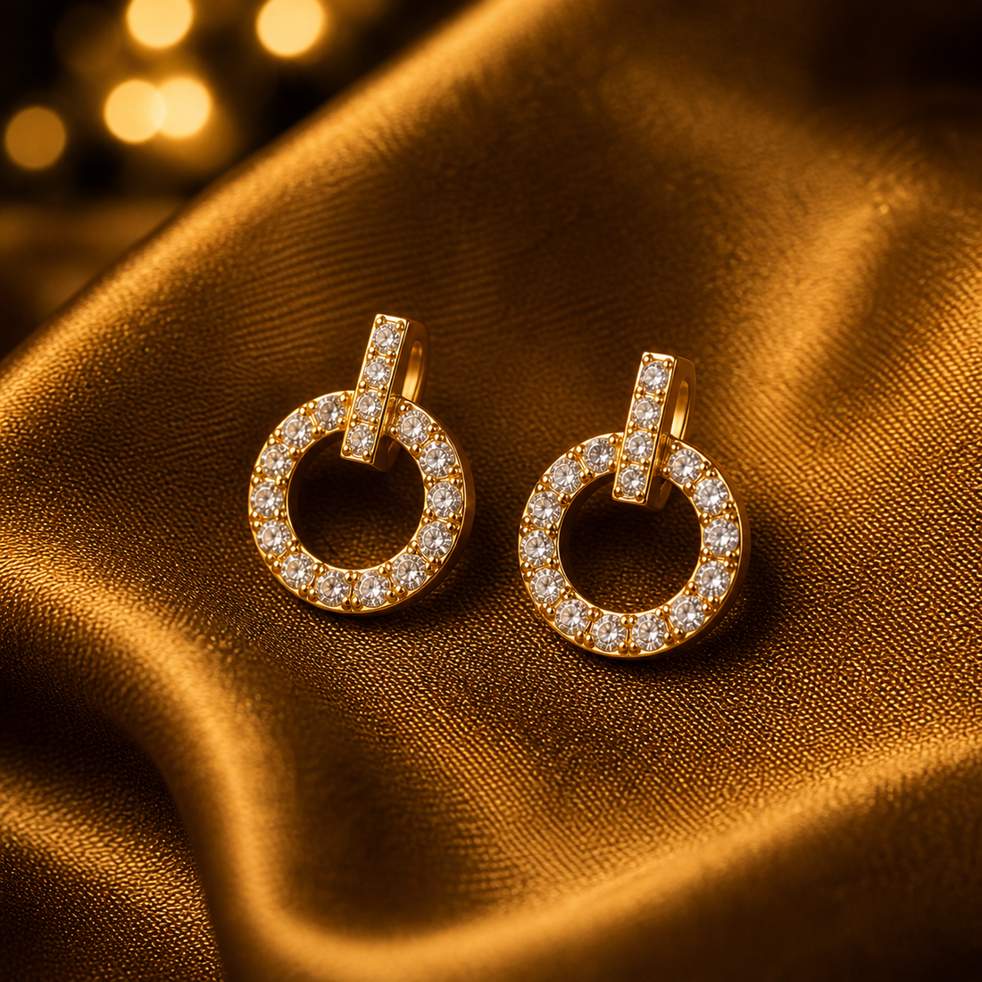 Luxury Crystal Circle Stud Earrings