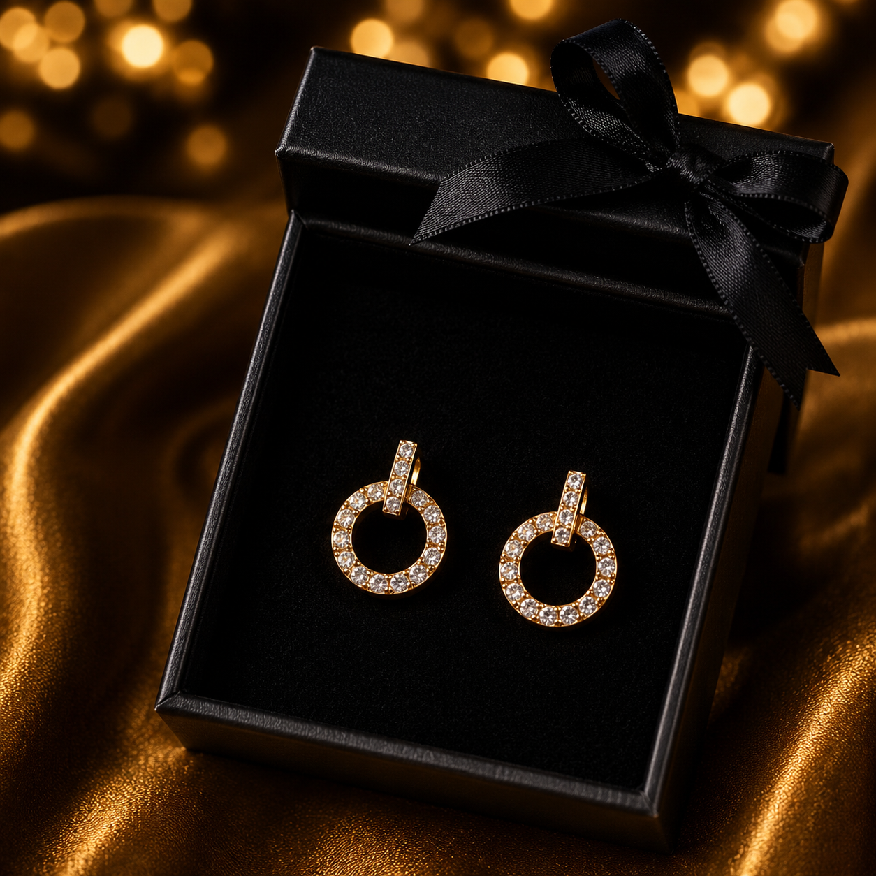 Luxury Crystal Circle Stud Earrings