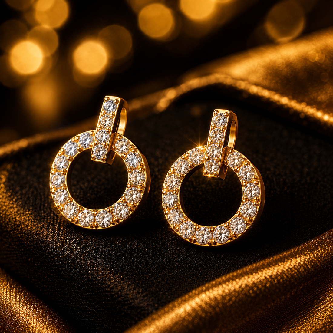 Luxury Crystal Circle Stud Earrings