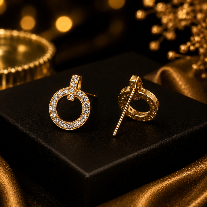 Luxury Crystal Circle Stud Earrings