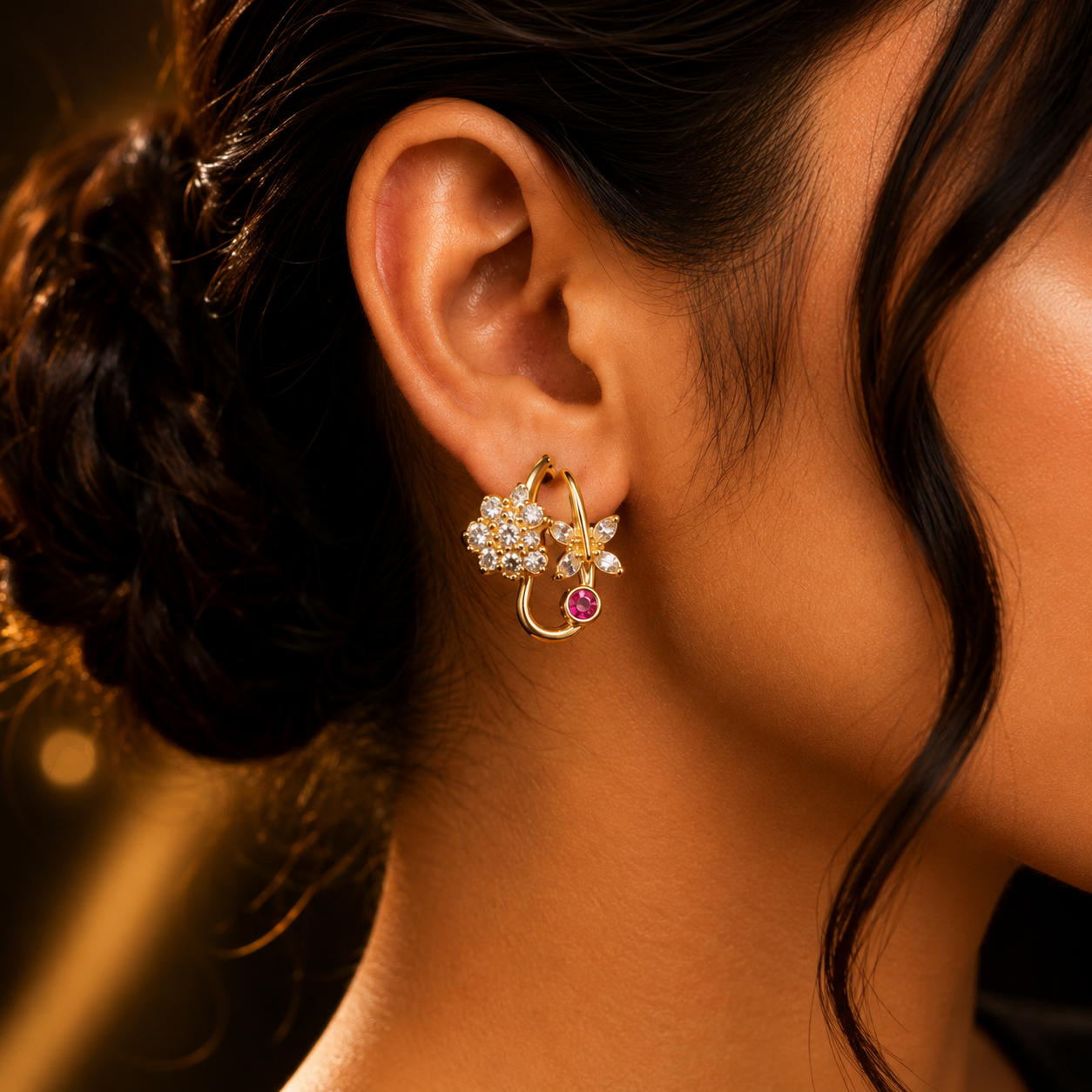 Luxury Floral Crystal Earrings