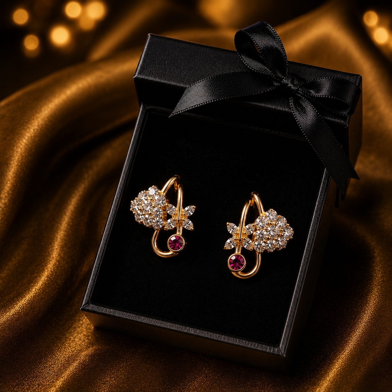 Luxury Floral Crystal Earrings