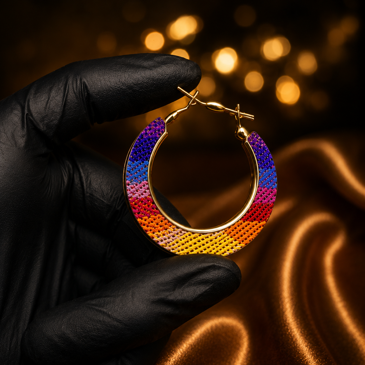 Rainbow Hoop Statement Earrings