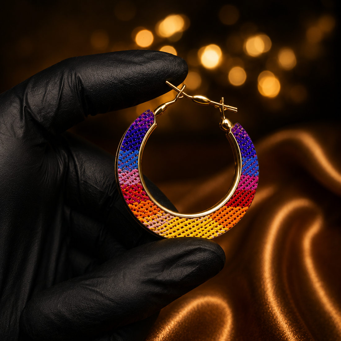 Rainbow Hoop Statement Earrings