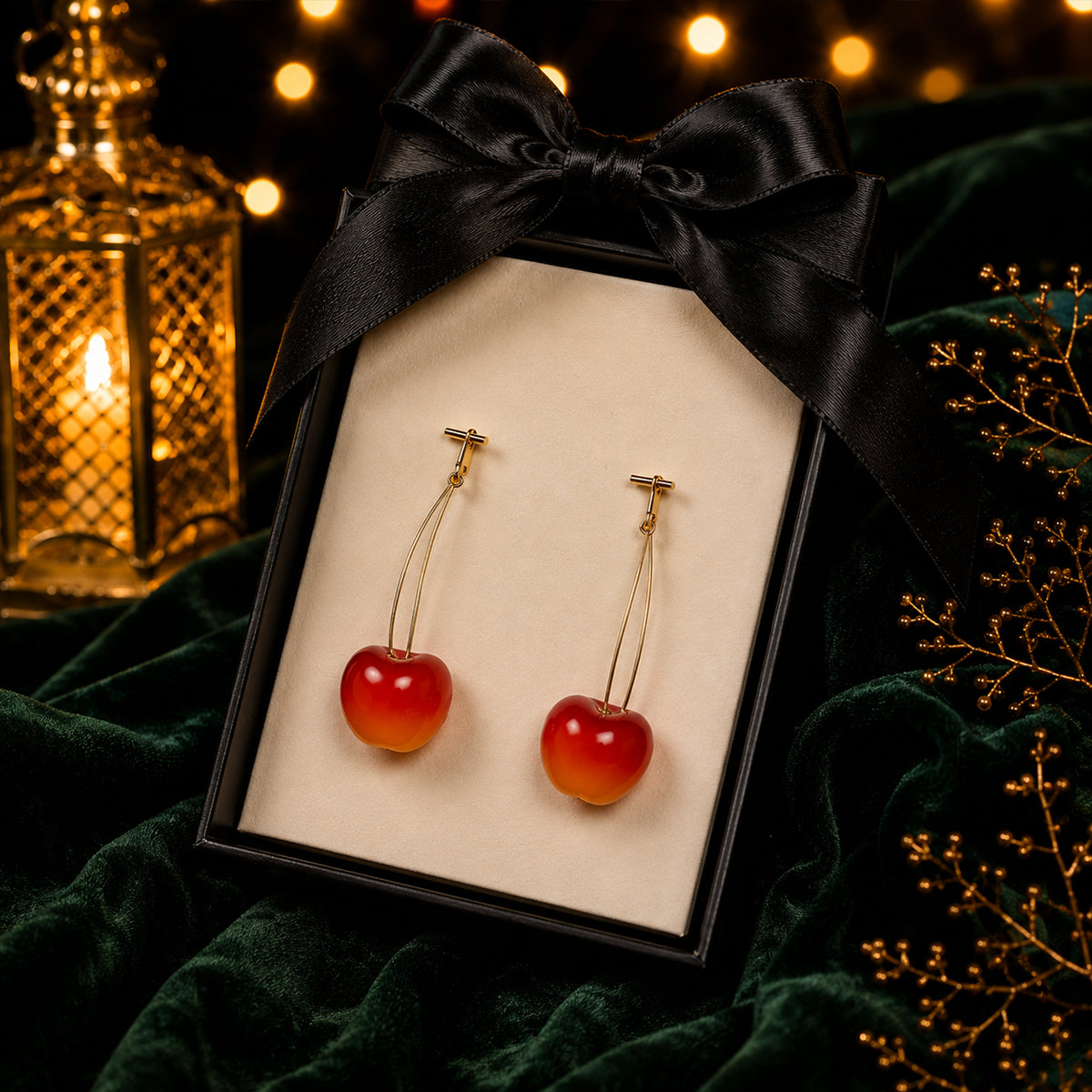 Cute Cherry Drop Earrings