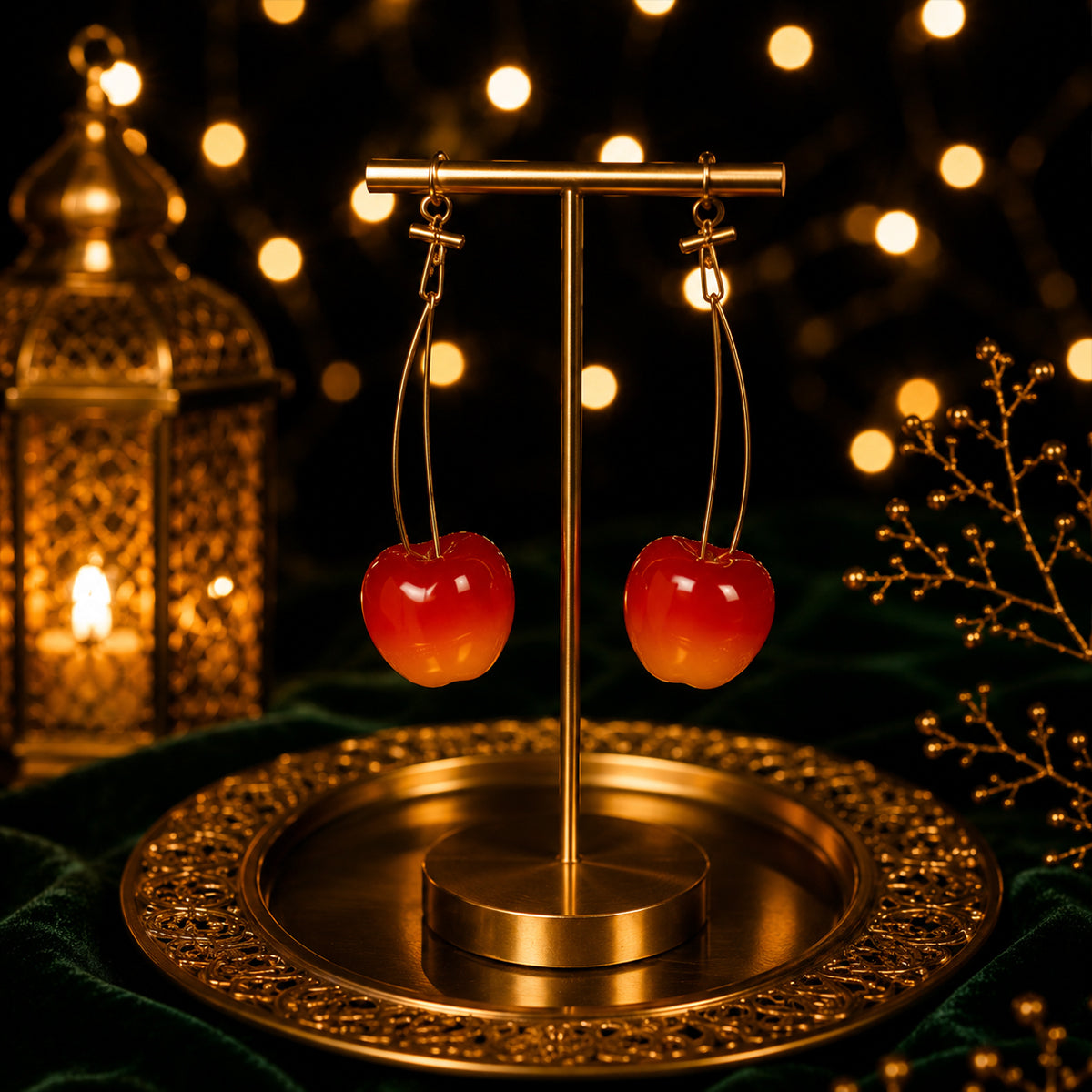 Cute Cherry Drop Earrings
