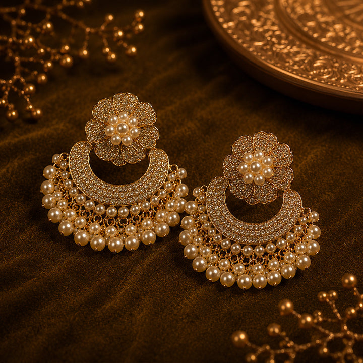 Luxury Pearl Chandbali Earrings