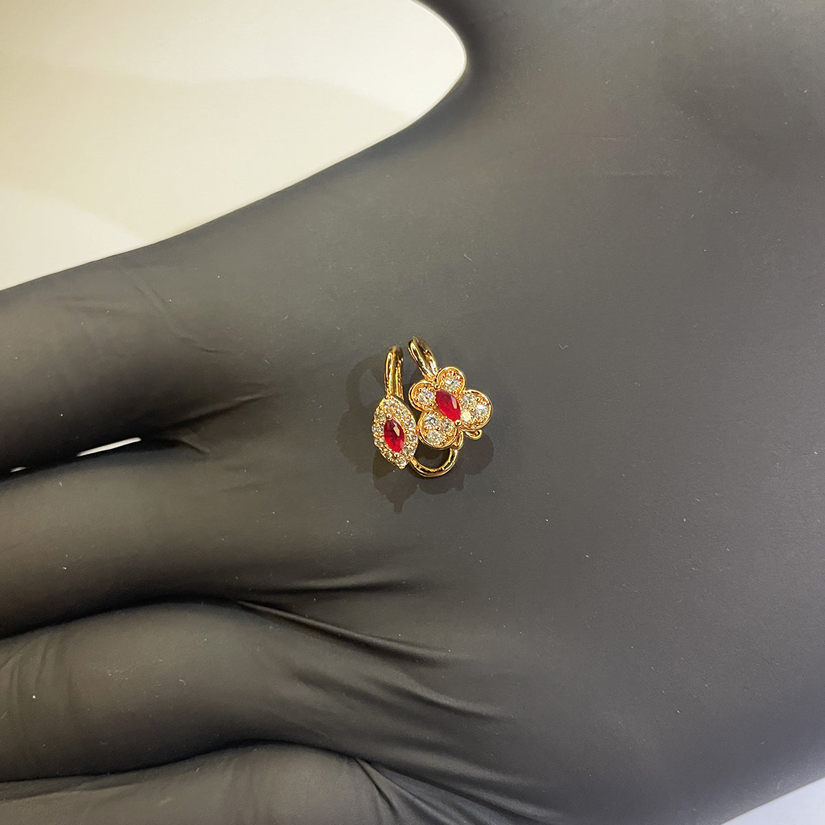 Luxury Ruby Floral Earrings