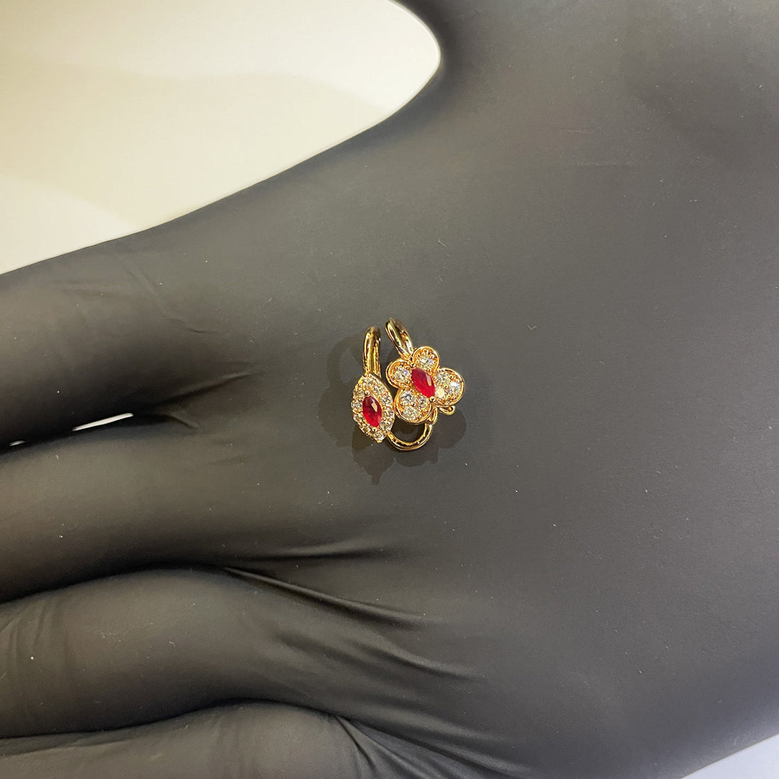 Luxury Ruby Floral Earrings