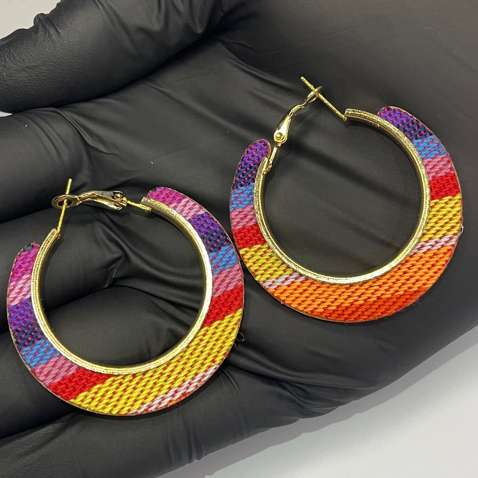 Rainbow Hoop Statement Earrings