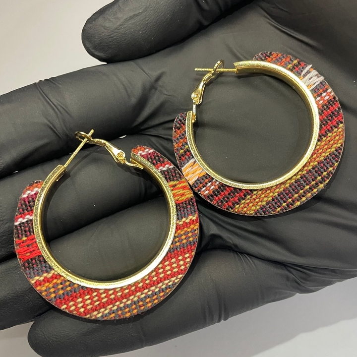 Midnight Tribal Hoop Earrings
