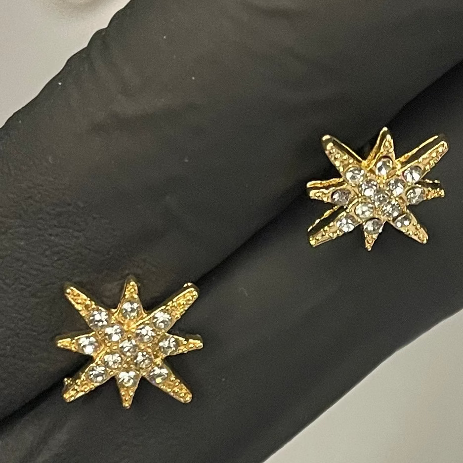 Luxury Sunburst Crystal Stud Earrings