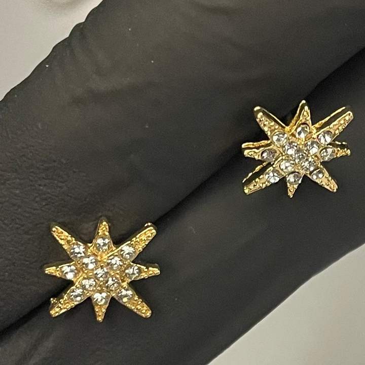 Luxury Sunburst Crystal Stud Earrings