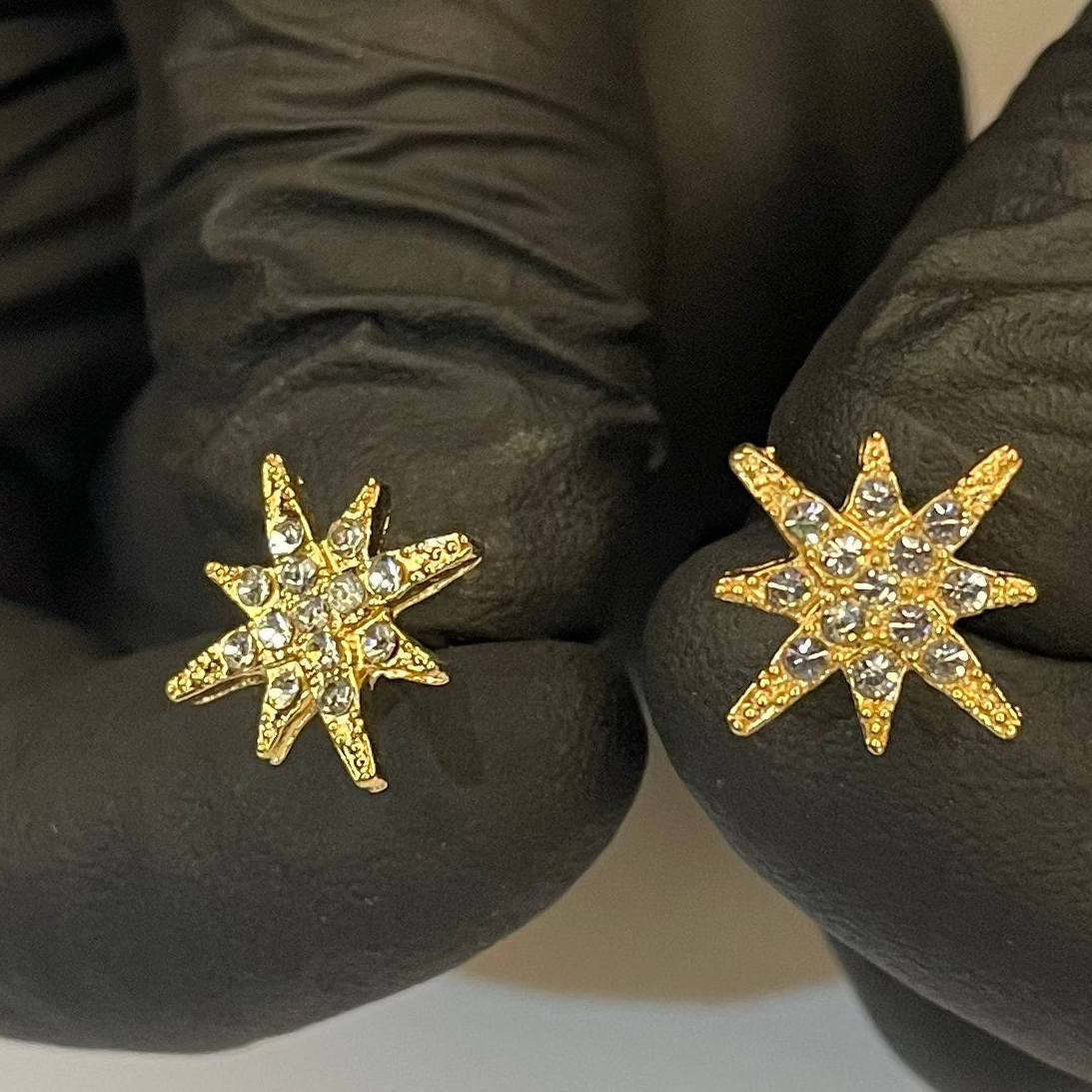 Luxury Sunburst Crystal Stud Earrings