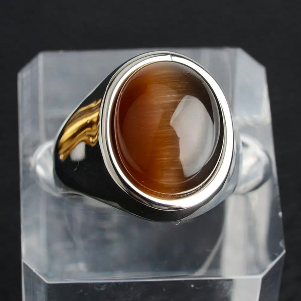 Brown Tiger Eye Signet Ring