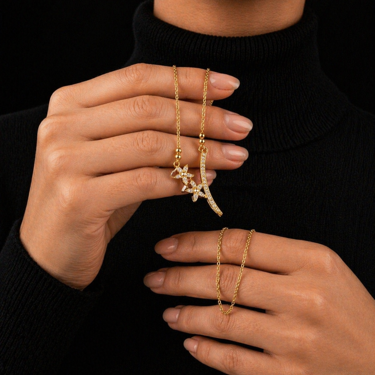 Luxury Butterfly Curve Pendant Necklace