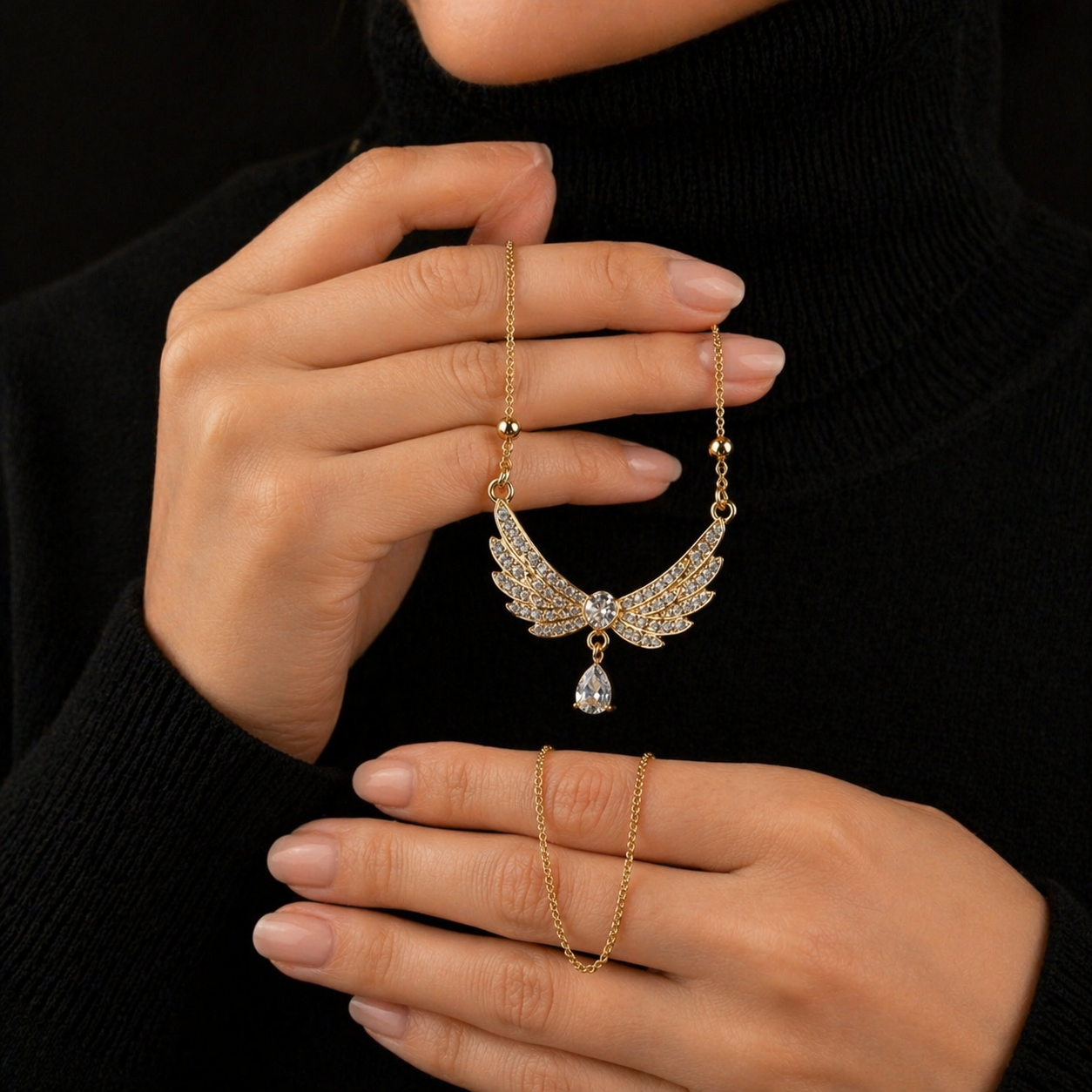 Luxury Angel Wings Pendant Necklace